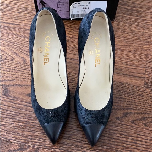 AUTH CHANEL black pumps 35.5 - Picture 2 of 6